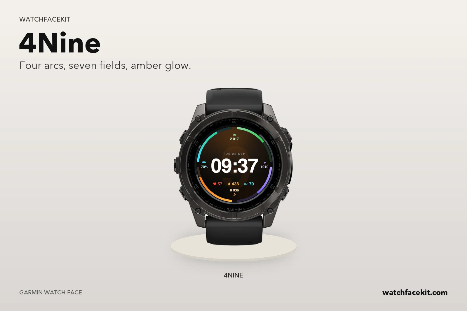 หน้าปัด 4Nine บน Garmin fēnix 8
