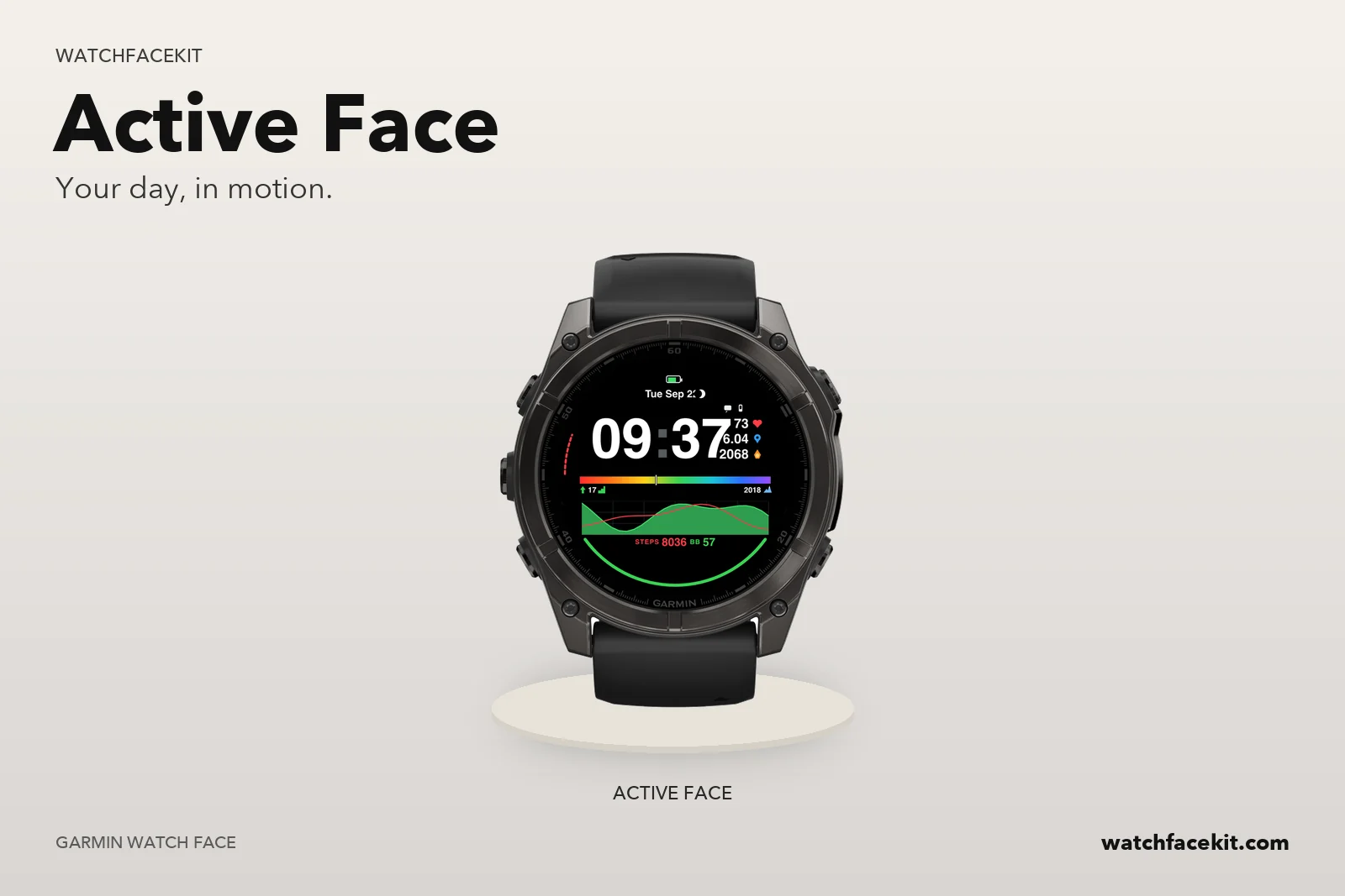 หน้าปัด Active Face บน Garmin fēnix 8