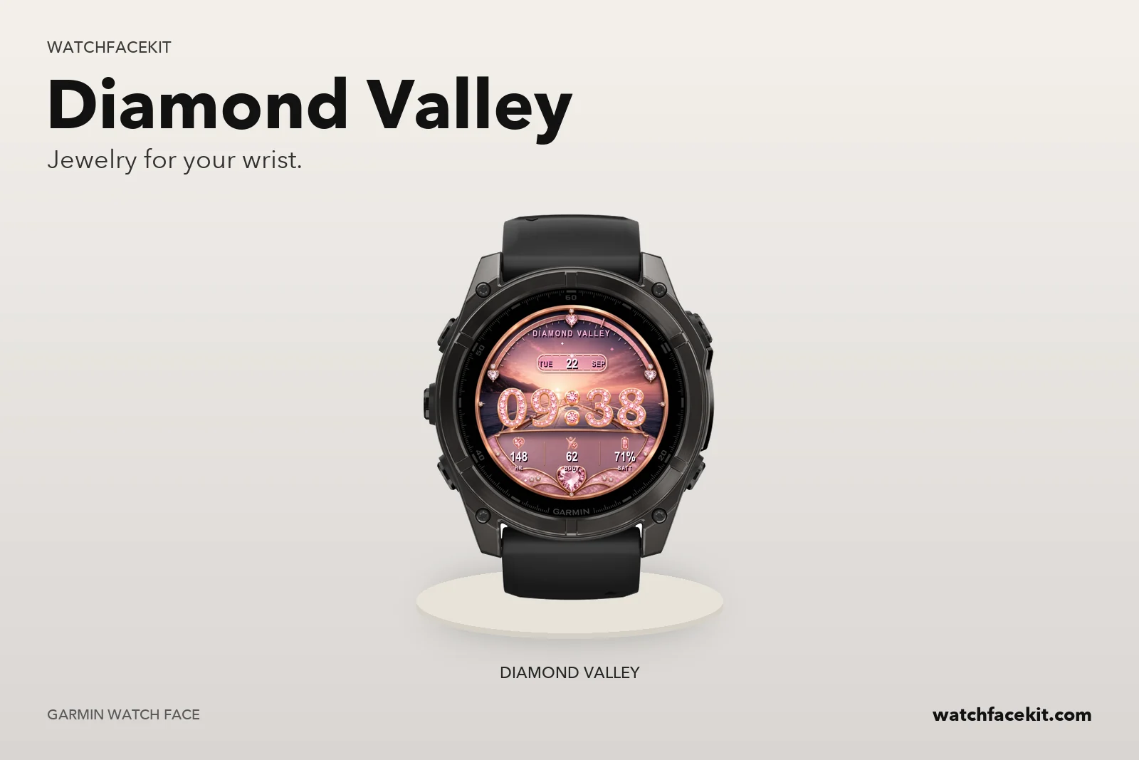 หน้าปัด Diamond Valley บน Garmin fēnix 8