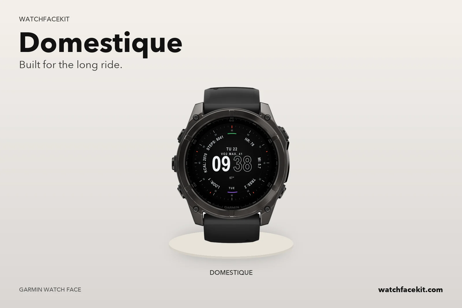 หน้าปัด Domestique บน Garmin fēnix 8