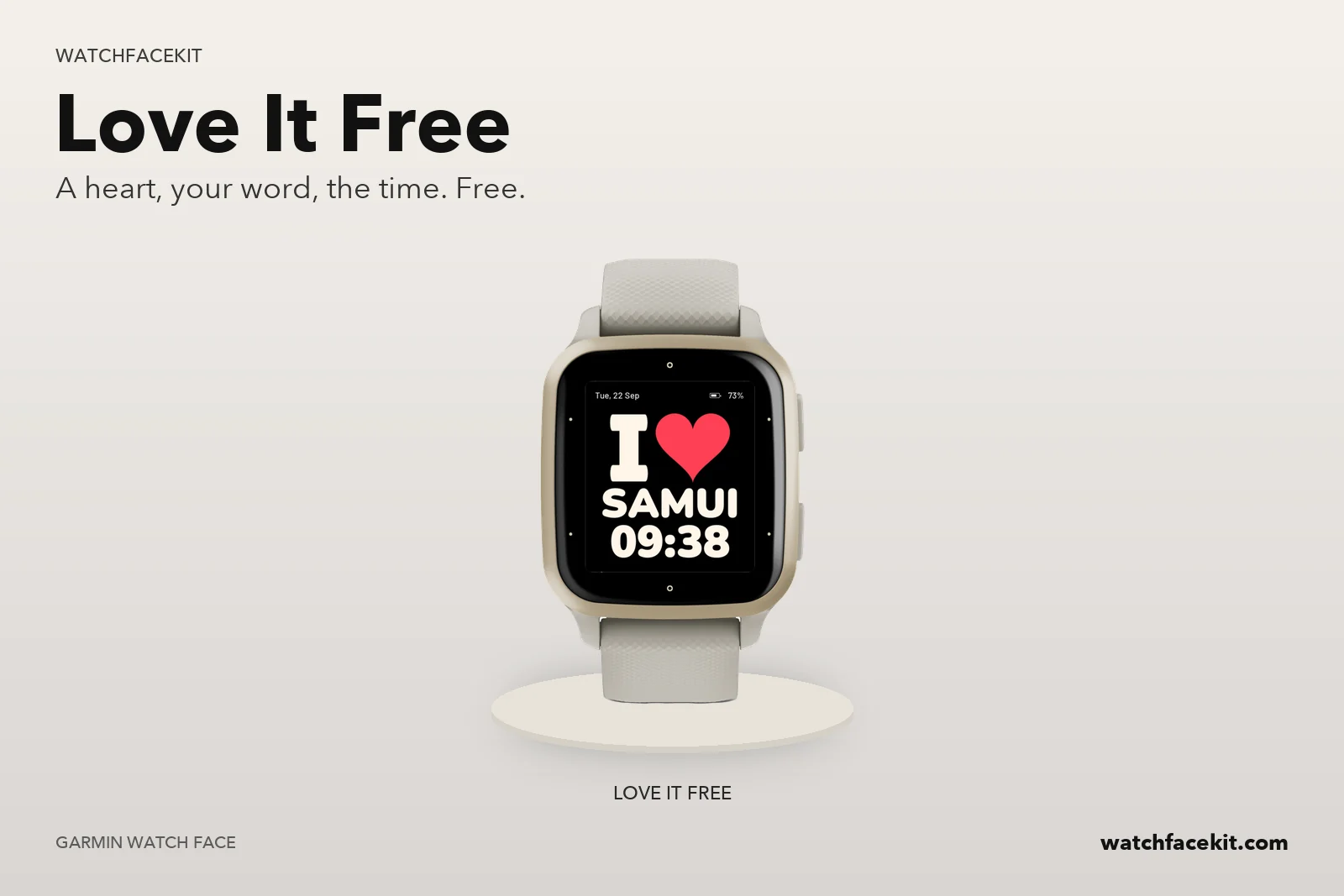 หน้าปัด Love It Free บน Garmin Venu Sq 2