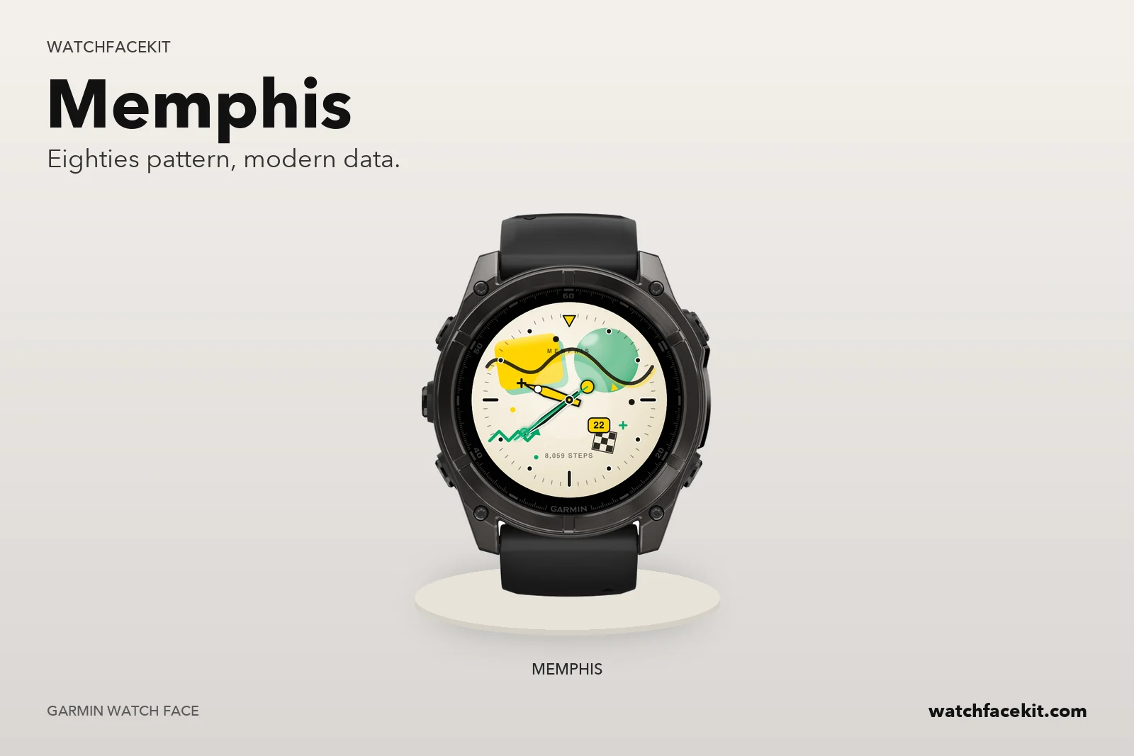 หน้าปัด Memphis บน Garmin fēnix 8